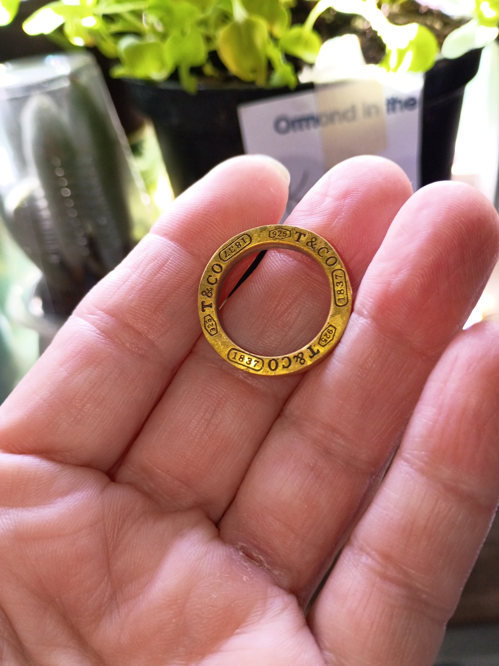 Gold-Tone Circular Pendant Ring - Gold